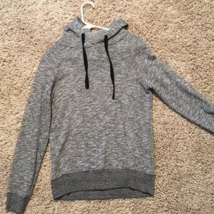super cute gray hooded, fashionable  sweatshirt